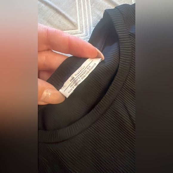 Zara Elegant Black Ribbed Top off shoulders size S - Picture 5 of 5